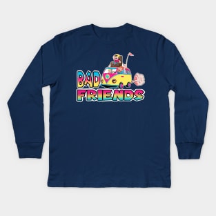 Super Bad Kart Friends Kids Long Sleeve T-Shirt